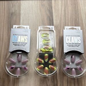 Claws Pro Nail Art Manicure Set - Pink and Green ( 3 for 1 ) MEW